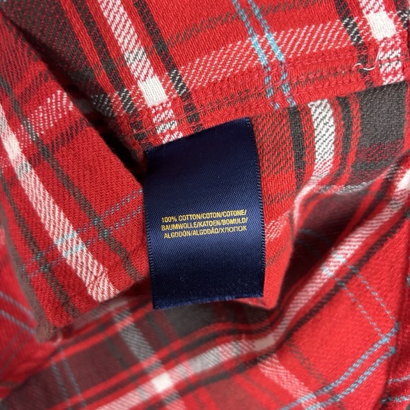 Polo Ralph Lauren Boys Sz S 8 Red Plaid Flannel Shirt Preppy Holiday Cotton Cozy - Picture 5 of 6